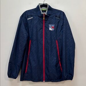 Reebok NHL Center Ice New York Rangers Windbreaker Zip Up Jacket‎ Size Medium
